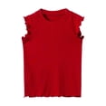 thumbnail image 1 of REDARER Girls' Sleeveless Versatile Tee - Stylish Summer Casual Comfortable Stretchy Kids Everyday Wear Playful Blouse Top,7-8 Years, 1 of 2