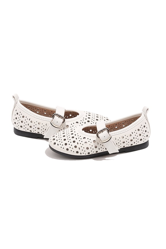 Girls' Small Leather Shoes Summer and Children's Hollow Show Shoes Children's Soft Soled Shoes,25