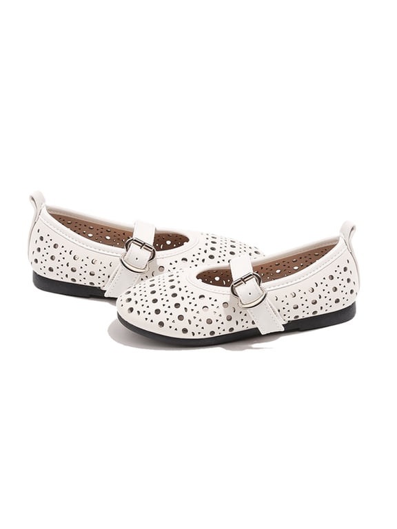 Girls' Small Leather Shoes Summer and Children's Hollow Show Shoes Children's Soft Soled Shoes,25