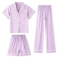 thumbnail image 1 of REDARER Girls' Soft Knit Pajama Set, Short Sleeve Button-Down Top & Shorts Loungewear for Kids,10-11 Years, 1 of 3