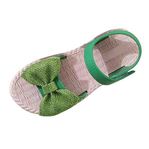 REDARER Girls Soild Bowknot Princress Shoes Soft Sole Non First Walkers Prewalker Beach Shoes Sandals,Size 7-8 Years