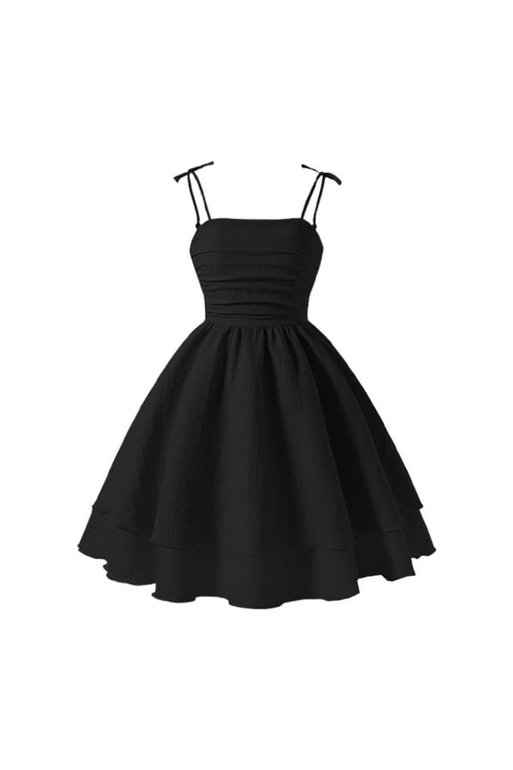 Girls Solid Color Dress with Bow Knot Sweet Sleeveless Sundress for Kids Summer Bow Back Party Dress,10 Years