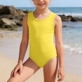 thumbnail image 1 of REDARER Girls Solid One Piece Swimsuit, Sleeveless Bathing Suit for Summer Beach,5-6 Years, 1 of 3