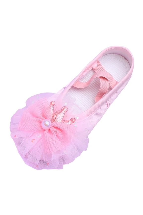 Girls' Sparkly Ballet Shoes - Lace-Up Dance Shoes for Recitals & Practice,Color:Z4 Pink,Size:3.5-4 Years
