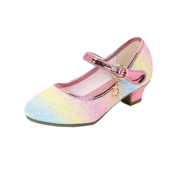 REDARER Girls Sparkly Dance Shoes for School and Activities,7-8 Years