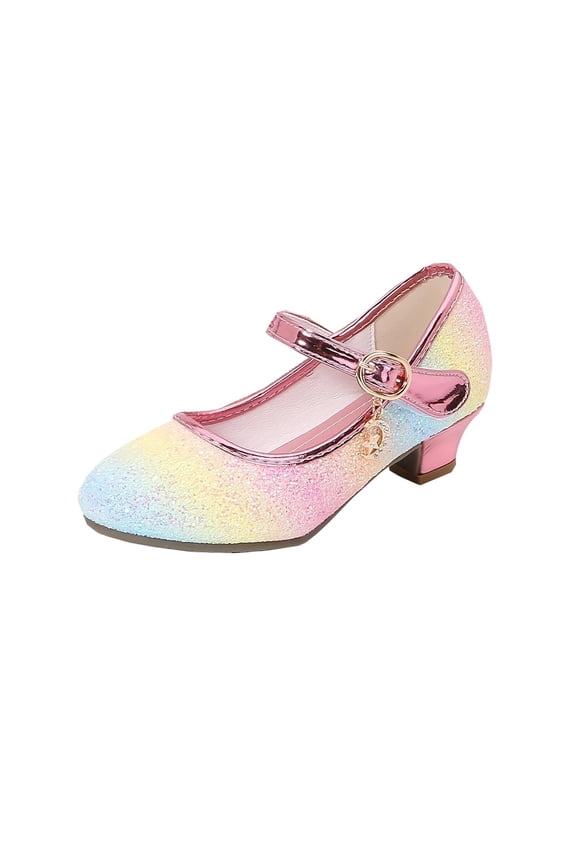 Girls Sparkly Dance Shoes for School and Activities,7-8 Years