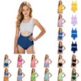 thumbnail image 1 of REDARER Girls Striped Cutout One Piece Swimsuit, White Navy Bathing Suit with Bow Tie,9-10 Years, 1 of 4