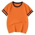 thumbnail image 1 of REDARER Girls' Striped Graphic Tee - Short Sleeve Summer Casual Cute Printed Fashion Comfortable Toddler Kids Daily Layering Top,12-13 Years, 1 of 4
