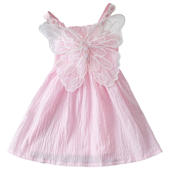 REDARER Girls Summer Cotton Dress Girls Princess Dress Butterfly Net Skirt Clothing Sets ,4-5 Years