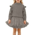 thumbnail image 1 of REDARER Girls Sweater Dress Two Piece Set Crewneck Puffy Skirt Outfit for Autumn Winter,3-4 Years, 1 of 8