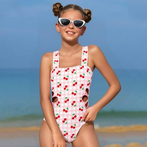 REDARER Girls Swimsuit Adjustable Straps Out Bathing Suit Girls' Swimwear,Girls Swimsuit,4 Years