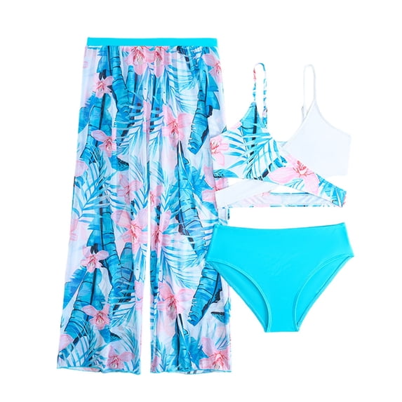 REDARER Girls Swimwear for Beach Pool Stylish Three Piece Bikini Set for Girls for Summer and Recreation,Girls Swimsuit,7-8 Years