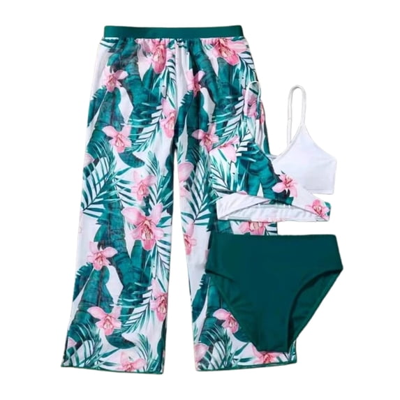 REDARER Girls Swimwear for Beach Pool Stylish Three Piece Bikini Set for Girls for Summer and Recreation,Girls Swimsuit,8-9 Years