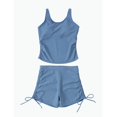 thumbnail image 1 of REDARER Girls Tankini Swimsuit 2-Piece Ruched Drawstring Shorts Bathing Suit for Kids Beach Swim,9-10 Years, 1 of 9