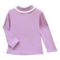 thumbnail image 1 of REDARER Girls Thermal Long Sleeve Shirt Winter Warm Half Turtleneck Base Layer Top Soft Lined Comfortable Kids Tee,Kids Clothing,Size:9-10 Years, 1 of 4
