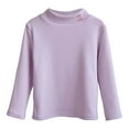thumbnail image 1 of REDARER Girls Thermal Shirt Winter Warm Long Sleeve Top Soft Lined Half Turtle Neck Tee Comfortable Casual Outfit,Color:Purple,Size:4-5 Years, 1 of 3