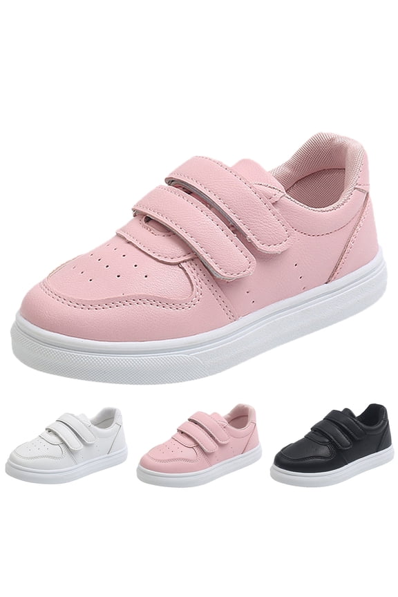 Girls' Thick-Sole Sneakers - Breathable Comfort Shoes for Everyday Wear, Non- Casual Sports Shoes,Color:Red,Size:2.5-3 Years