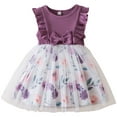 thumbnail image 1 of REDARER Girls Tulle Pageant Dress | Bowknot Fly Sleeve Gown | Flower Print Design | for Parties and Special Events, 1 of 4