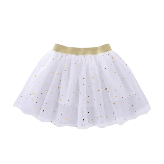 REDARER Girls Tulle Tutu Skirt with Glitter Star Print, Princess Party Dance Skirt for Kids Ballet Performance and Celebrations,6-8 Years