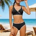 thumbnail image 1 of REDARER Girls Two Piece High Waisted Bikini Swimsuit with White Stitch Trim UPF 50+ Rash Guard Swimwear,7-8 Years, 1 of 3