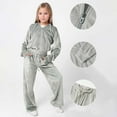 thumbnail image 1 of REDARER Girls Velvet Tracksuit, Hooded Sweatshirt & Jogger Pants 2-Piece Set, Cozy Fall Winter Athletic Wear,Size:8-9 Years, 1 of 5