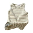 thumbnail image 1 of REDARER Girls' Vintage Striped Tank Top - Sleeveless Slim Fit Summer Stretchy Comfortable Toddler Kids Layering Outer Wear Everyday Playwear,4-5 Years, 1 of 3