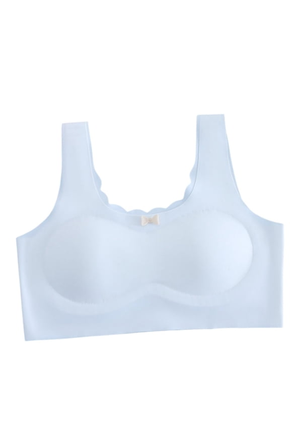 Girls Wirefree Bralette, Removable Padded Bustier with Wide Straps, Seamless Comfort for Growing Teens,Size for L
