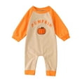 thumbnail image 1 of REDARER Halloween Baby Clothes - Boys Girls Cartoon Pumpkin Ghostface Printing Pullover Romper Jumpsuit Clothes, Halloween Decorations,Color:Orange Size:0-3 Months, 1 of 8