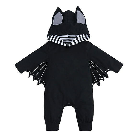 REDARER Halloween Baby Clothes - My First Halloween Outfit Baby Boy Girl Role Play Clothes Bat Clothes Hoodie Romper Playsuit Jumpsuits, Halloween Decorations,Color:4-Black Size:0-3 Months