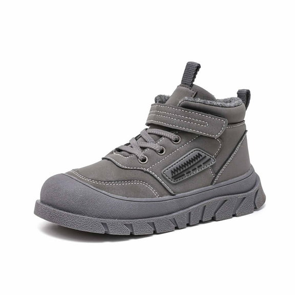 REDARER Hiking Sneakers for Boys Winter Warm High Top Outdoor Shoes Durable Sole Cozy Ideal for Cold Weather Everyday Wear,Boys Sneakers,Size:11-11.5 Years