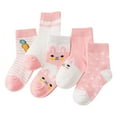 thumbnail image 1 of REDARER Girls' 5-Pack Cotton Ankle Socks Cute Bunny & Carrot Print Thin Breathable Socks for Summer Daily Wear,5-8 Years, 1 of 3