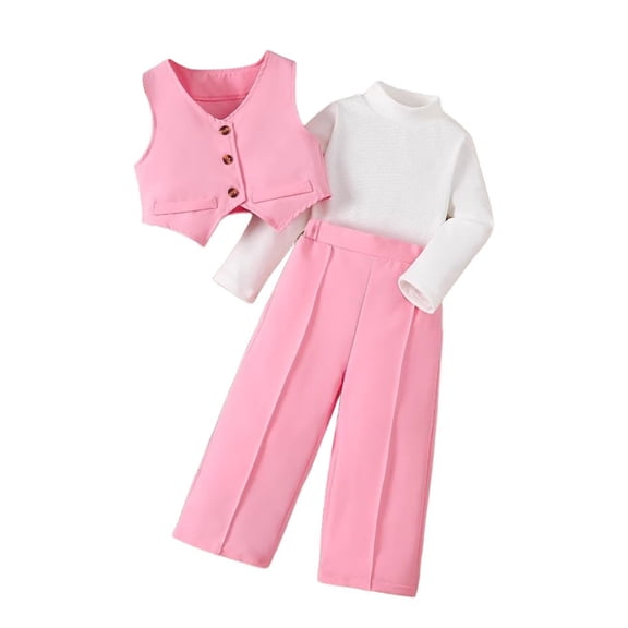 REDARER Kids' 3-Piece Tuxedo Set - British Style Vest   Shirt   Dress Pants, Formal Suit for Occasions,Size:1-2 Years