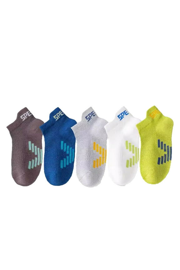 Kids 5-Pack Ankle Socks, Soft Breathable Stretchy Low-Cut Socks for Boys & Girls, Ideal for Spring & Summer Everyday Casual Wear,3-5 Years