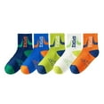thumbnail image 1 of REDARER Kids' 5-Pack Sports Socks - Breathable Mesh for Sneakers & Sandals,Color:C A,Size:6-8 Years, 1 of 9