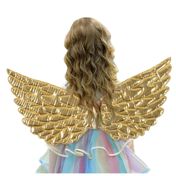 REDARER Kids Angel Wing Accessory Metallic Embossed Wing Decor Cosplay Prop for Halloween Party Stage Show Festival Performance Dress Up,One Size