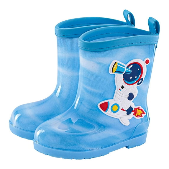 REDARER Kids' Astronaut Rain Boots - Cartoon Galoshes for Boys & Girls, Lightweight Water Shoes for Outdoor Play - Rain Boots Kids,Color:1 Blue Size:5-6 Years
