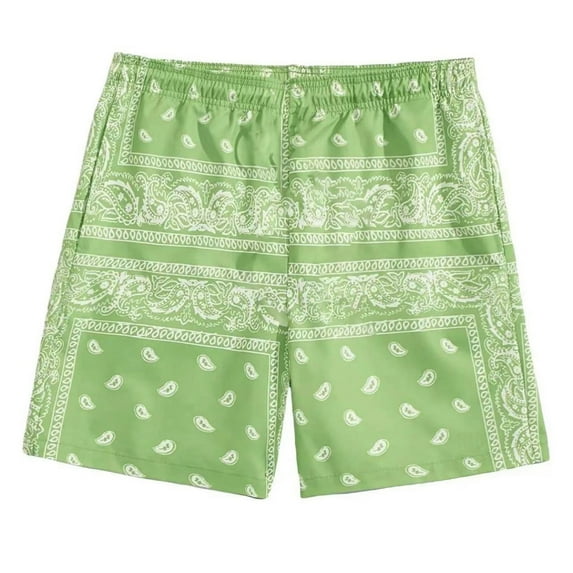 REDARER Kids Bandana Print Athletic Shorts, Stretchy Elastic Waist Soft Breathable Playwear for Casual Summer Outfit,3-4 Years