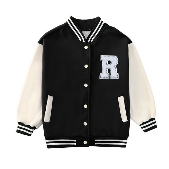 REDARER Kids Baseball Jacket, Lightweight Autumn Outerwear for Boys and Girls, Casual Youth Coat,Size:9-10 Years