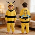 thumbnail image 1 of REDARER Kids Bee Onesie Pajama Hooded Cartoon Insect Plush Jumpsuit Loungewear for Sleep and Role Play,6-7 Years, 1 of 4