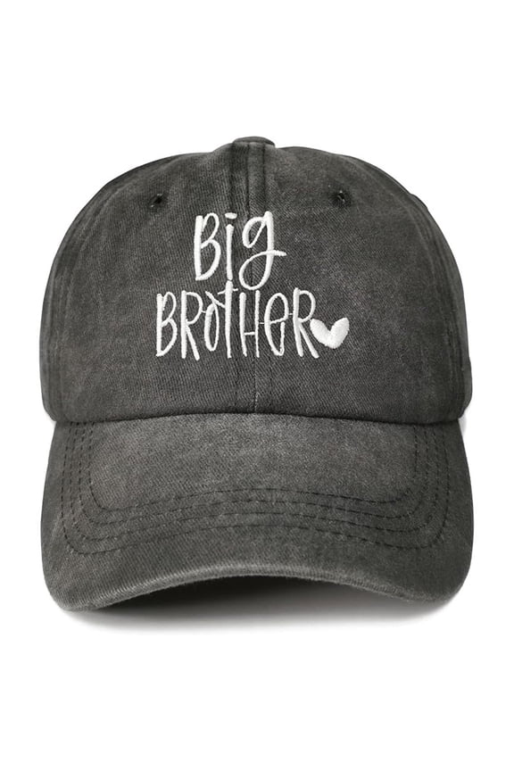 Kids Big Brother Embroidered Baseball Cap Washed Adjustable Visor Cap Hop Hat for Boys,One Size