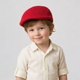 thumbnail image 1 of REDARER Kids Black Newsboy Cap Breathable Textured Fabric Classic Flat Beret Hat for Toddler Boys Girls Casual Daily and Party Wear,3-16 Years, 1 of 4