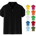 thumbnail image 1 of REDARER Kids Boys Short Sleeve Polo Shirt Soft Pique Fabric Button Front School Uniform Tops,7-8 Years, 1 of 7