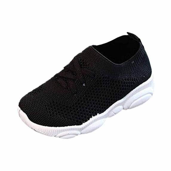REDARER Kids' Breathable Mesh Sneakers - Soft Sole & Lightweight for Casual Play,Color:Black,Size:9.5