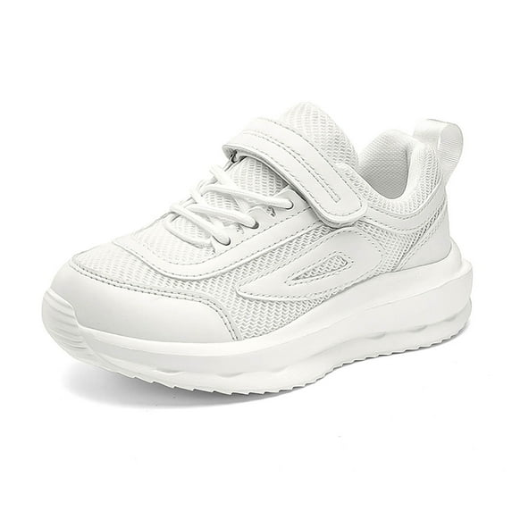REDARER Kids' Breathable Running Shoes - Lightweight Sneakers for School & Casual, Non- Soft Sole Shoes,Color:White,Size:12-12.5 Years