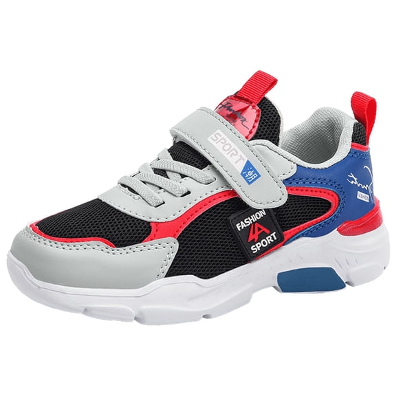 REDARER Kids' Breathable Tennis Shoes - Lightweight Mesh Sneakers for Running & Walking, Non- Casual Shoes,Color:Red,Size:7-8 Years