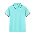 thumbnail image 1 of REDARER Kids' Button-Down Polo Shirt - Soft Breathable Short Sleeve Top for Boys & Girls,Color:Z6 Mint Green,Size:9-10 Years, 1 of 2