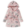 thumbnail image 1 of REDARER Kids Cartoon Hooded Bathrobe, Flannel Toddler Robe Pajamas for Boys and Girls, Cozy Thick Sleepwear for All Seasons,Size:3-4 Years, 1 of 8
