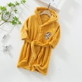 thumbnail image 1 of REDARER Kids Cartoon Mouse Embroidered Hooded Bathrobe Soft Flannel Long Sleeve Home Robe with Belt and Pockets,3-4 Years, 1 of 3