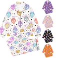 thumbnail image 1 of REDARER Kids Cartoon Skull Halloween 2 Piece Pajama Set Long Sleeve Button Down Sleep Outfit for Trick or Treat Holiday Nightwear,9-10 Years, 1 of 5