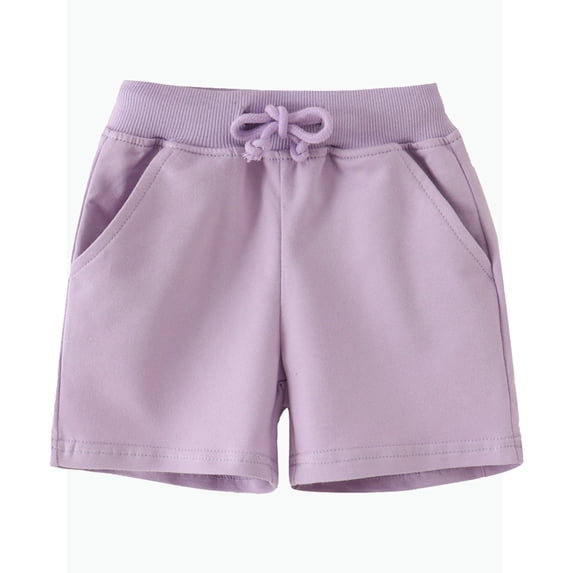 REDARER Kids Unisex Casual Shorts Puple Drawstring Elastic Waist Summer Beach Sport Pants,3-4 Years